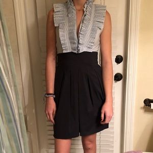 BCBG Ruffled cocktail dress, chiffon and silk